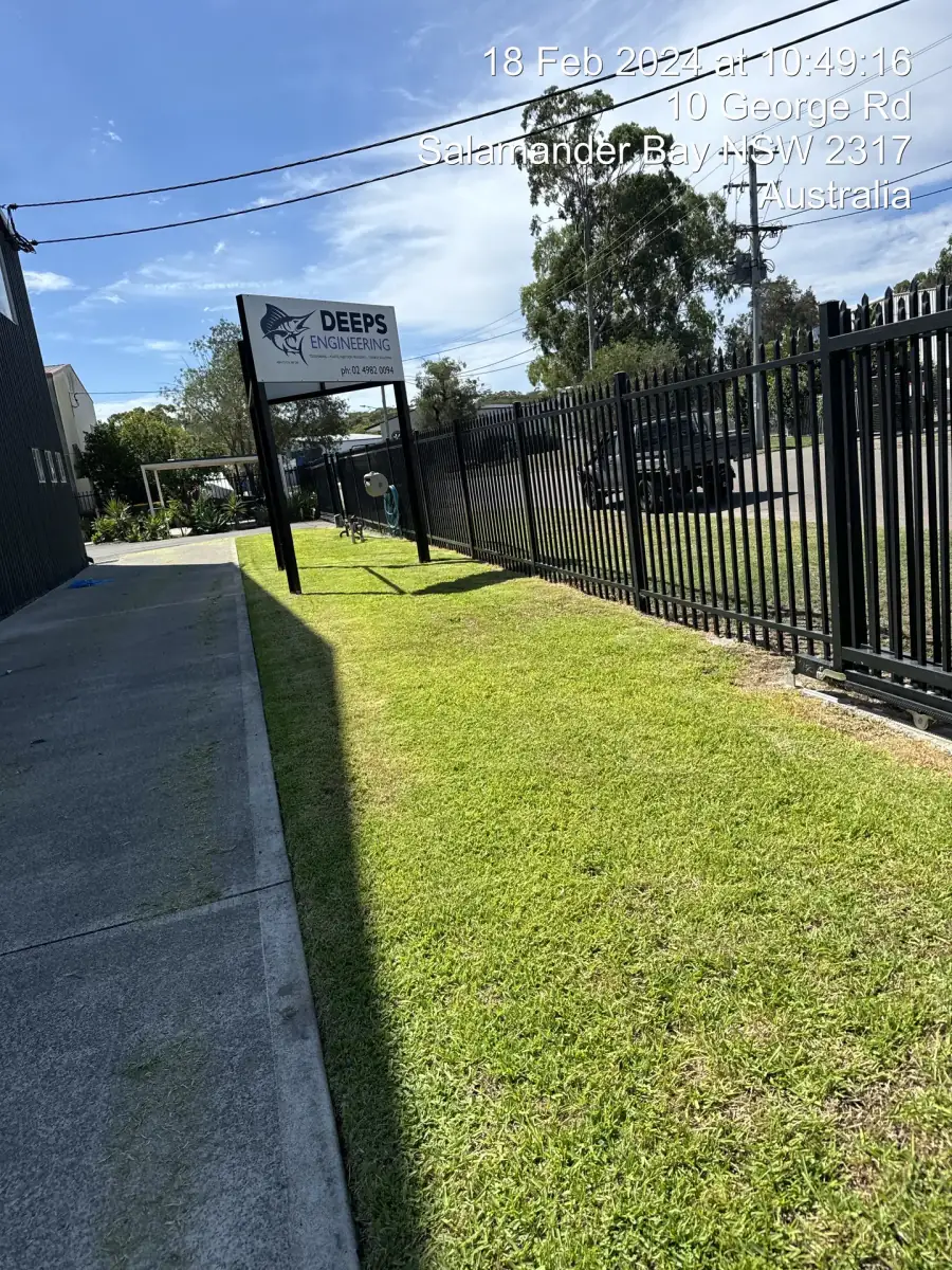 Freshly maintained residential lawn and garden